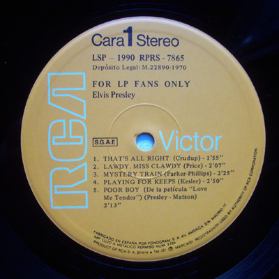 Elvis Presley - For LP Fans Only | RCA Victor (LSP-1990) - 3
