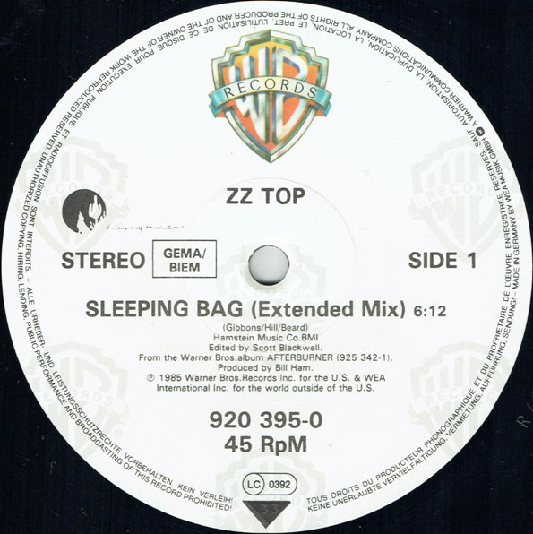 ZZ Top - Sleeping Bag | Warner Bros. Records (920 395-0) - 3