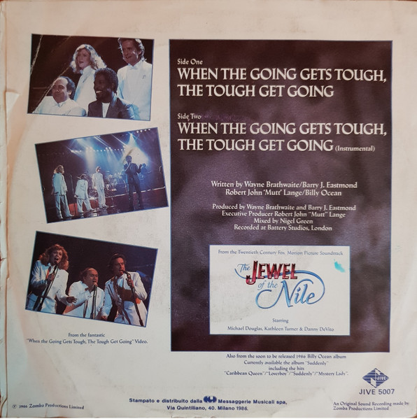 Billy Ocean - When The Going Gets Tough, The Tough Get Going | Jive (JIVE 5007) - 2