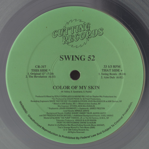 Swing 52 - Color Of My Skin | Cutting Records (CR-317) - 3