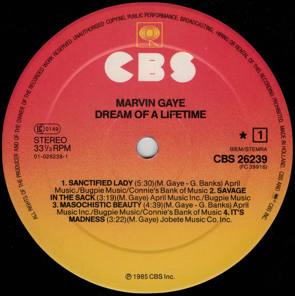 Marvin Gaye - Dream Of A Lifetime | CBS (CBS 26239) - 3 Marvin Gaye - Dream Of A Lifetime | CBS (CBS 26239) - 3