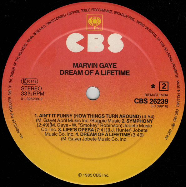 Marvin Gaye - Dream Of A Lifetime | CBS (CBS 26239) - 4 Marvin Gaye - Dream Of A Lifetime | CBS (CBS 26239) - 4
