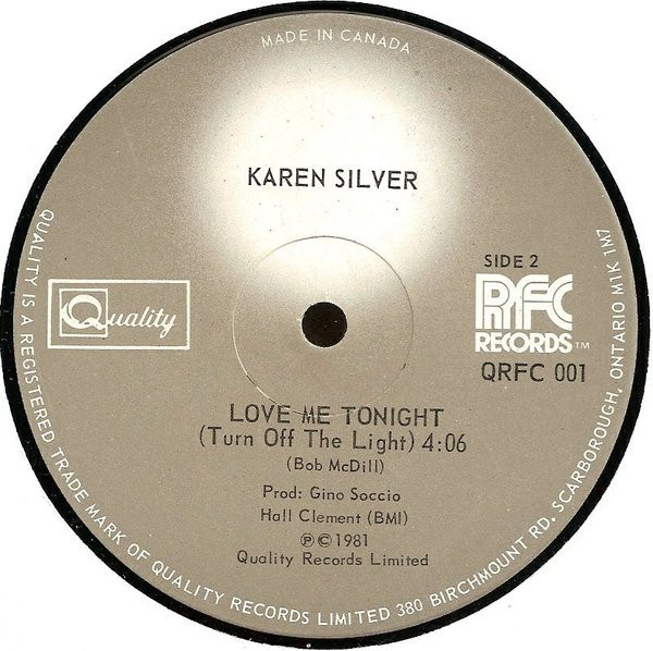 Karen Silver - Set Me Free | Quality (QRFC 001) - 2