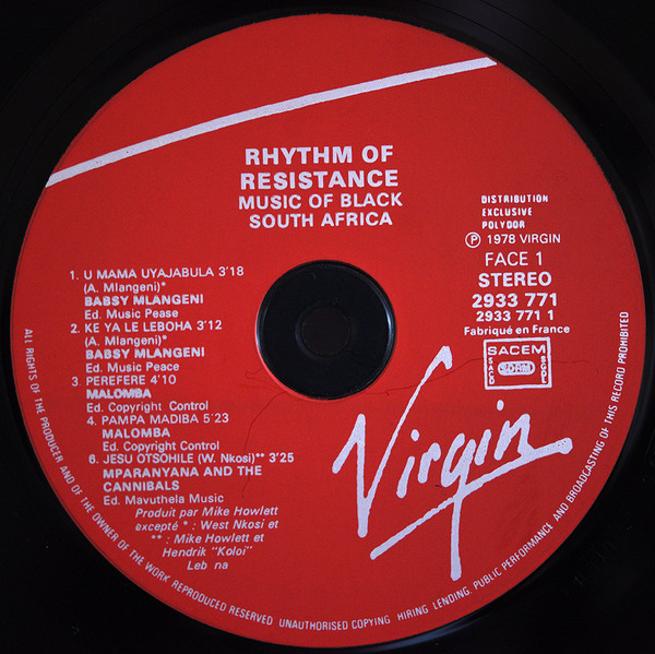 Various - Rhythm Of Resistance - Music Of Black South Africa | Virgin (2933 771) - 4 Various - Rhythm Of Resistance - Music Of Black South Africa | Virgin (2933 771) - 4