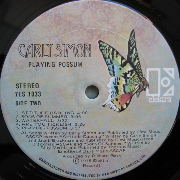Carly Simon - Playing Possum | Elektra (7ES-1033) - 4