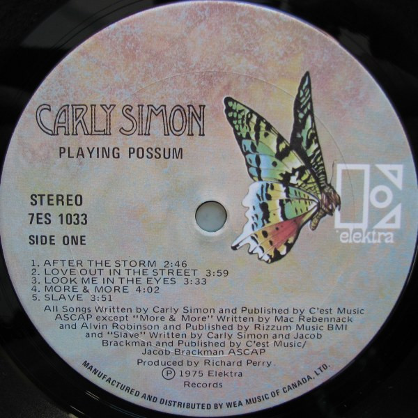 Carly Simon - Playing Possum | Elektra (7ES-1033) - 3