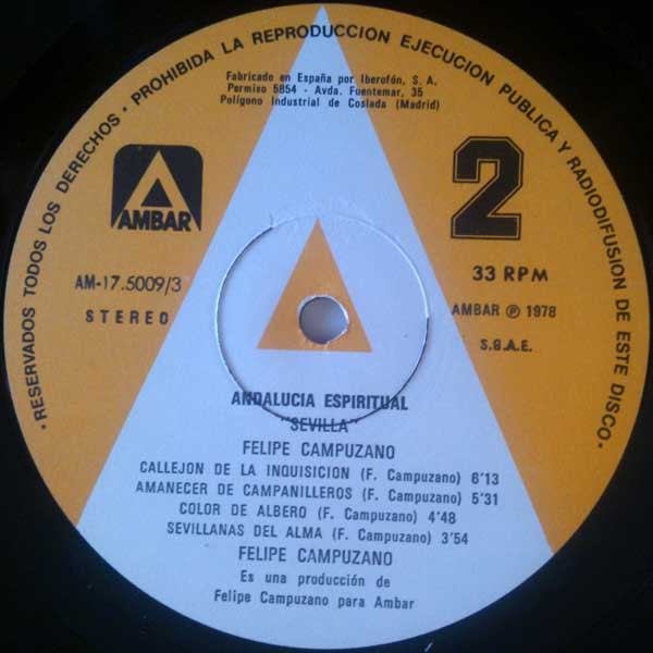 Felipe Campuzano - Andalucía Espiritual, Vol. 2, "Sevilla" | Ambar (AM-17.5009/3) - 4