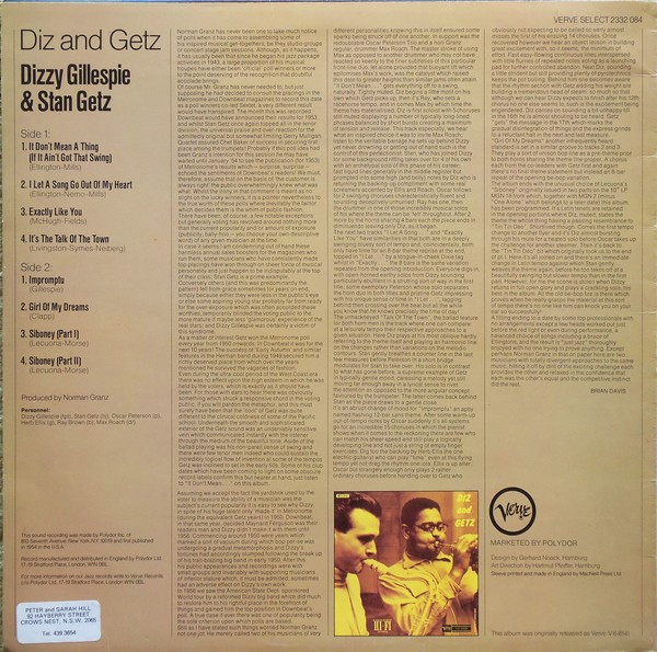 Stan Getz & Dizzy Gillespie - Diz And Getz | Verve Records (2332 084) - 2 Stan Getz & Dizzy Gillespie - Diz And Getz | Verve Records (2332 084) - 2
