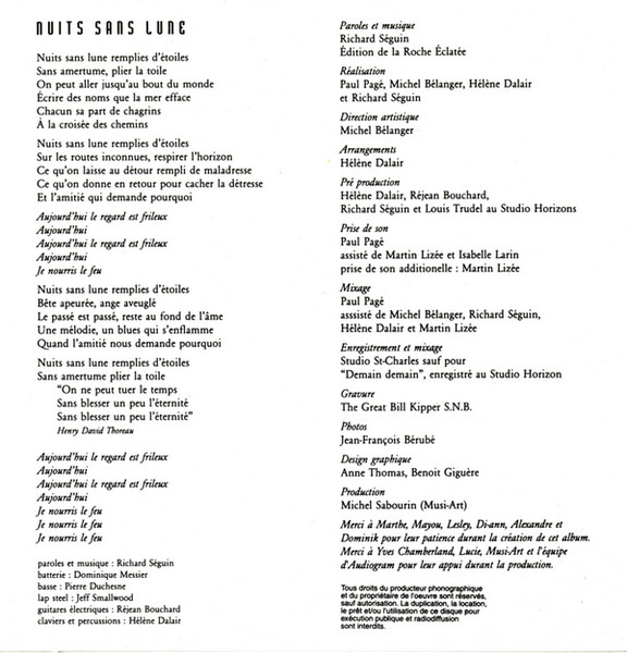 Richard Séguin - Aux Portes Du Matin | Audiogram (ADCD 10053) - 4