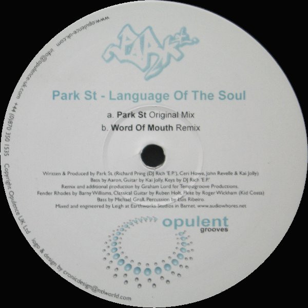 Park Street - Language Of The Soul | Opulent Grooves (OPG 001) - main