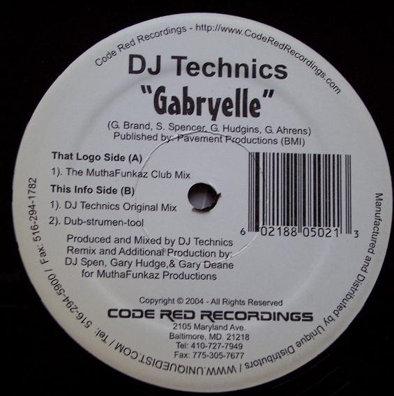 DJ Technics - Gabryelle | Code Red Recordings (CR12-502)