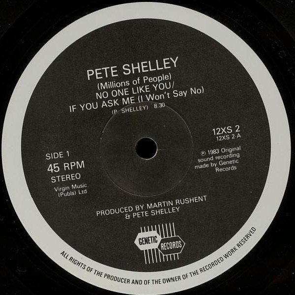 Pete Shelley - No One Like You | Genetic Records (12XS 2) - 3 Pete Shelley - No One Like You | Genetic Records (12XS 2) - 3