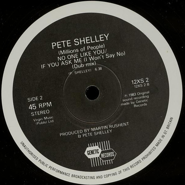 Pete Shelley - No One Like You | Genetic Records (12XS 2) - 4 Pete Shelley - No One Like You | Genetic Records (12XS 2) - 4