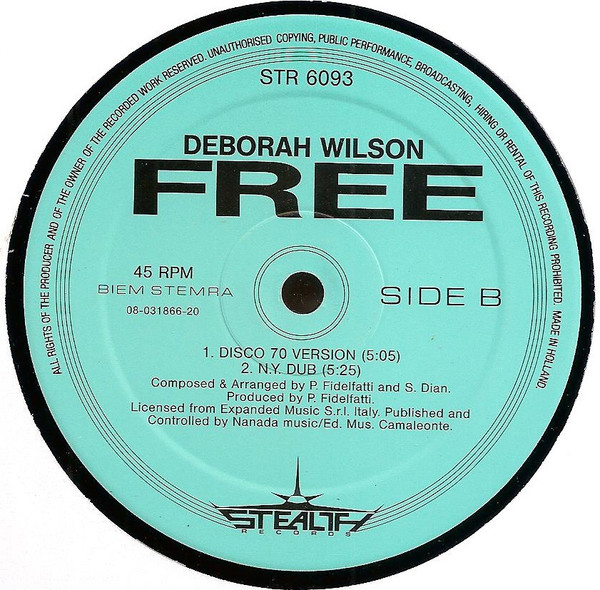 Deborah Wilson - Free | Stealth Records (STR 6093) - 4