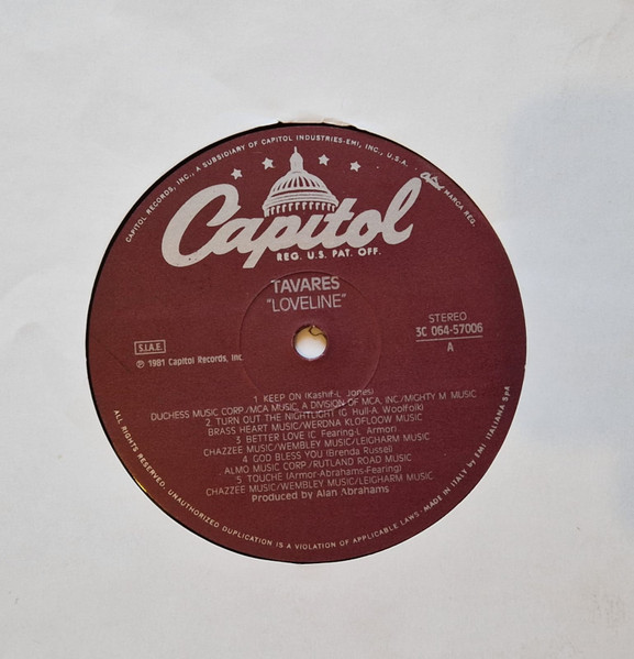 Tavares - Loveline | Capitol Records (3C 064-57006) - 3