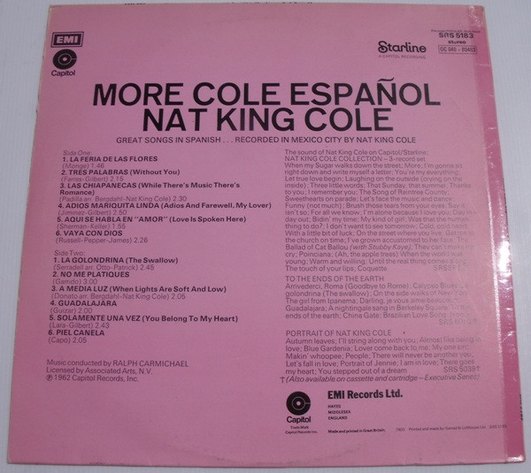 Nat King Cole - More Cole Español | Starline (SRS 5183) - 2 Nat King Cole - More Cole Español | Starline (SRS 5183) - 2