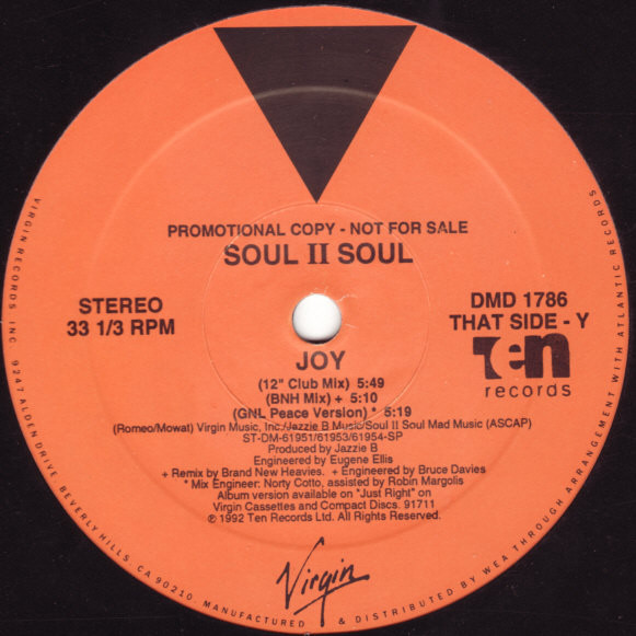 Soul II Soul - Joy | Virgin (DMD 1786) - 2