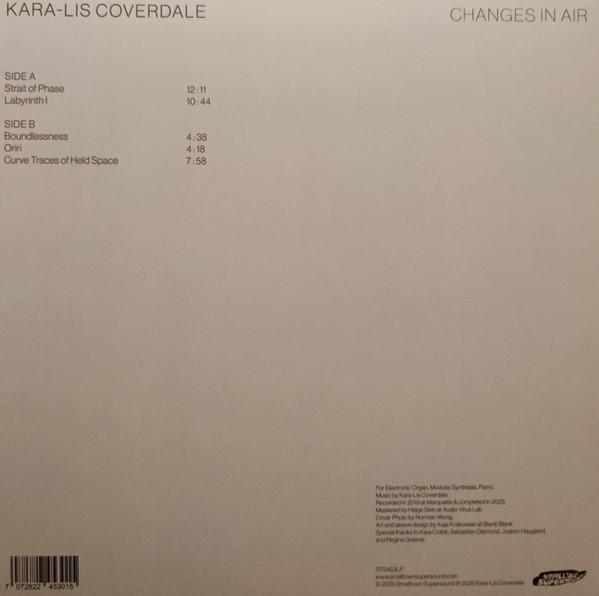 Kara-Lis Coverdale - Changes In Air | Smalltown Supersound (STS453LP) - 2 Kara-Lis Coverdale - Changes In Air | Smalltown Supersound (STS453LP) - 2