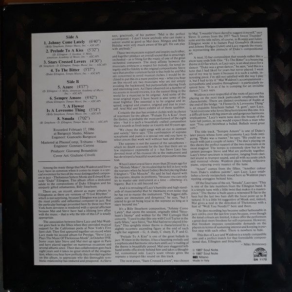 Steve Lacy / Mal Waldron - Sempre Amore | Soul Note (SN 1170) - 2