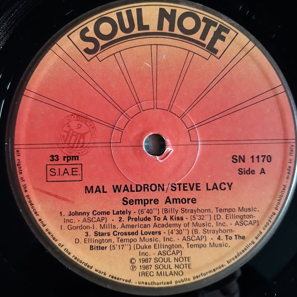 Steve Lacy / Mal Waldron - Sempre Amore | Soul Note (SN 1170) - 3