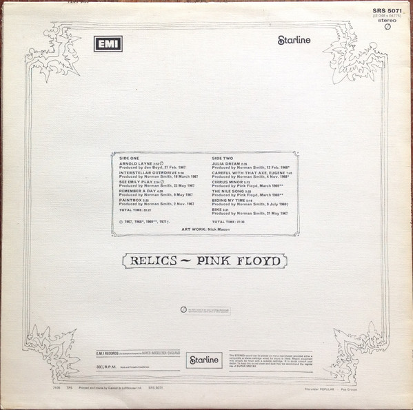 Pink Floyd - Relics | Starline (SRS 5071) - 2 Pink Floyd - Relics | Starline (SRS 5071) - 2