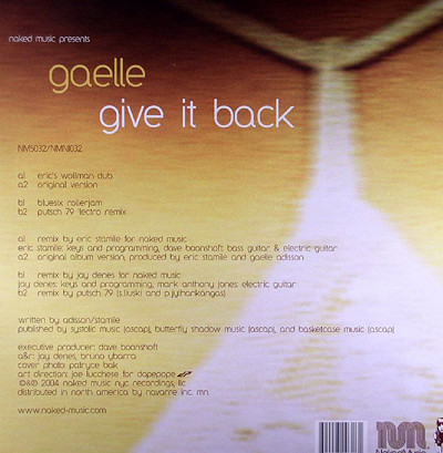 Gaelle Adisson - Give It Back | Naked Music Recordings (NMS032/NMN1032) - 2 Gaelle Adisson - Give It Back | Naked Music Recordings (NMS032/NMN1032) - 2