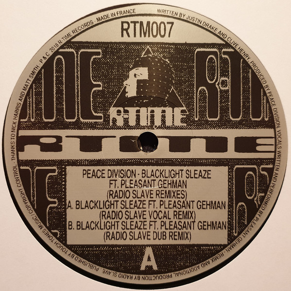 Peace Division Ft. Pleasant Gehman - Blacklight Sleaze (Radio Slave Remixes) | R-Time Records (RTM007) - 2 Peace Division Ft. Pleasant Gehman - Blacklight Sleaze (Radio Slave Remixes) | R-Time Records (RTM007) - 2