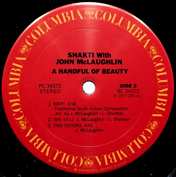 Shakti With John McLaughlin - A Handful Of Beauty | Columbia (PC 34372) - 2