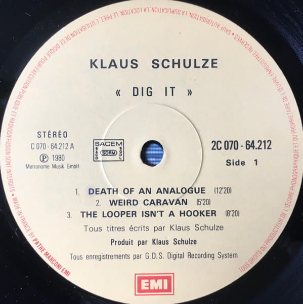 Klaus Schulze - Dig It | EMI (2C 070 64212) - 2