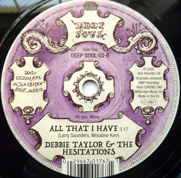 Eddie Parker / Debbie Taylor & The Hesitations - But If You Must Go / All That I Have | Deep Soul (DEEP SOUL 03) - 2
