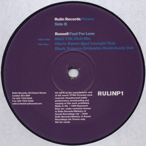 Russell - Fool For Love | Rulin Records (RULINP1) - 2