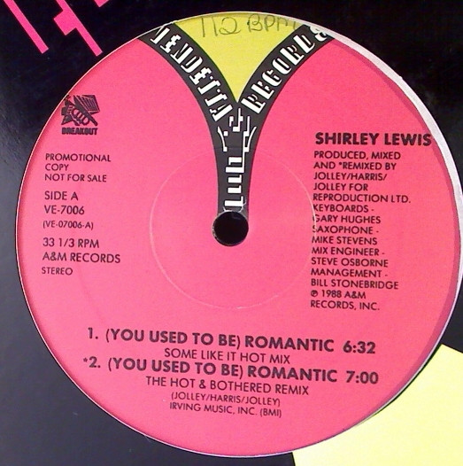 Shirley Lewis - (You Used To Be) Romantic | Vendetta Records (VE-7006)