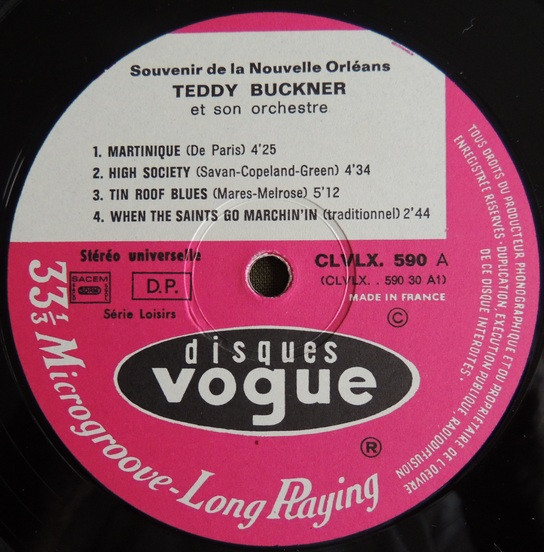 Various - Souvenirs De La Nouvelle Orléans | Disques Vogue (CLVLX 590) - 4