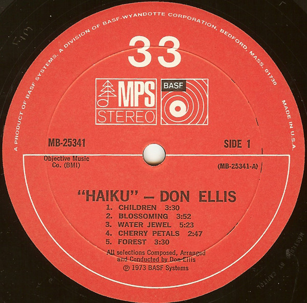 Don Ellis - Haiku | MPS Records (MC 25341) - 3