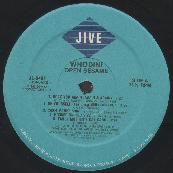 Whodini - Open Sesame | Jive (JL-8494) - 3