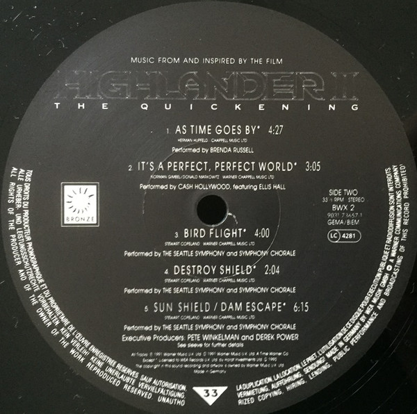 Various - Music From And Inspired By The Film Highlander 2 - The Quickening | Bronze (BWX 2) - 4