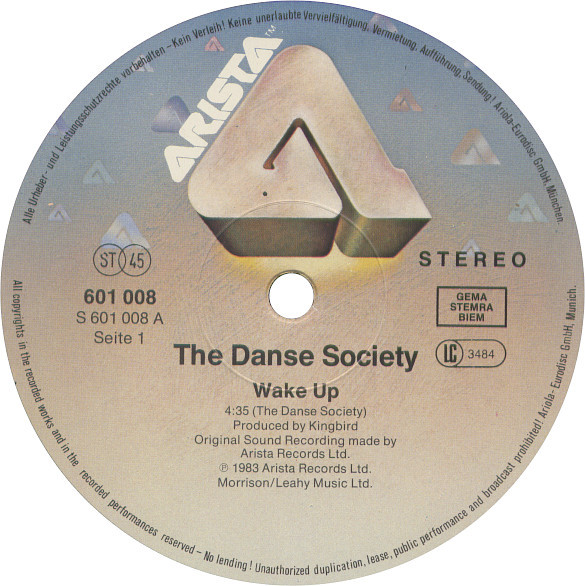 The Danse Society - Wake Up | Arista (601 008) - 3