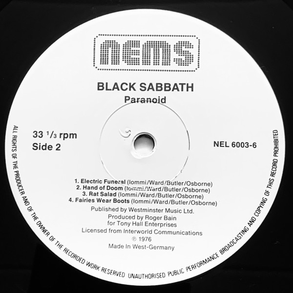 Black Sabbath - Paranoid | Castle Communications (NEL 6003) - 4