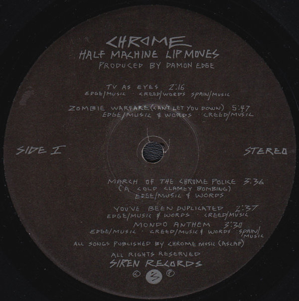 Chrome - Half Machine Lip Moves | Siren Records (DE-333-SEC) - 3