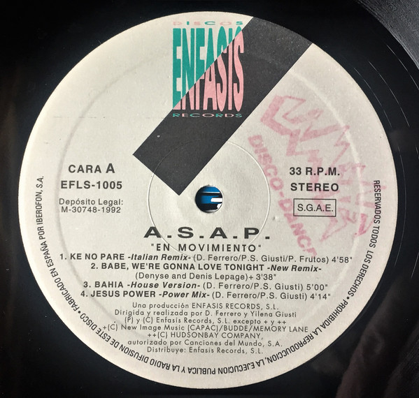 ASAP - En Movimiento | Enfasis Records (EFLS-1005) - 3