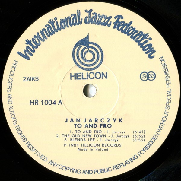 Jan Jarczyk - To And Fro | Helicon (HR 1004) - 3