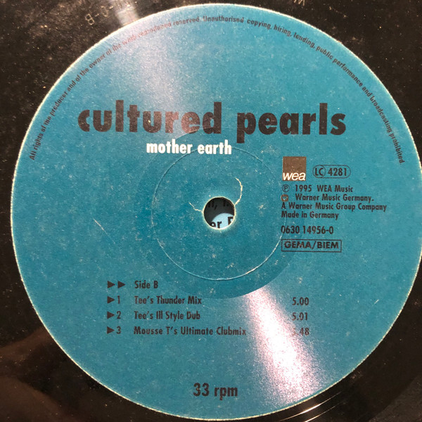 Cultured Pearls - Mother Earth | WEA (0630 14956-0) - 3 Cultured Pearls - Mother Earth | WEA (0630 14956-0) - 3