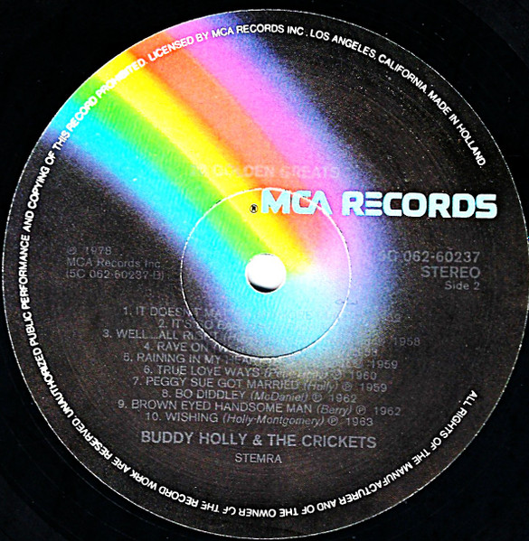 Buddy Holly & The Crickets - 20 Golden Greats | MCA Records (5C 062.60237) - 4