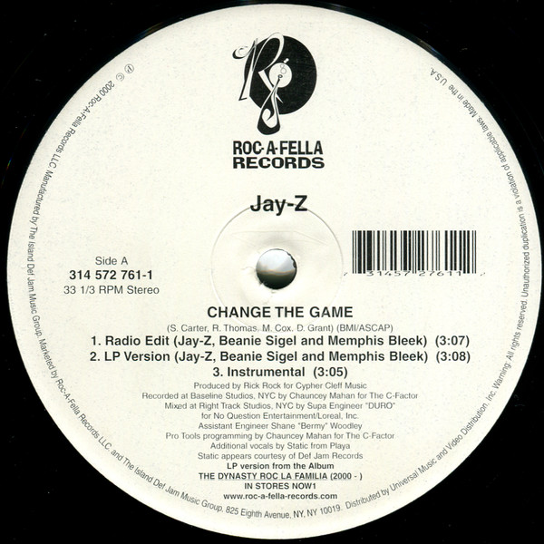 Jay-Z - Change The Game / You, Me, Him And Her | Roc-A-Fella Records (314 572 761-1)