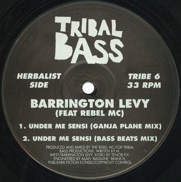 Barrington Levy Featuring Rebel MC - Under Me Sensi | Tribal Bass Records (TRIBE 6) - 4