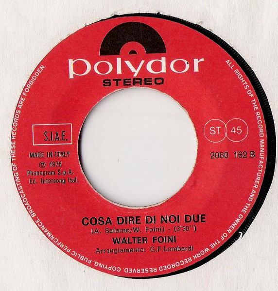 Walter Foini - Una Donna...Una Storia | Polydor (2060 162) - 2