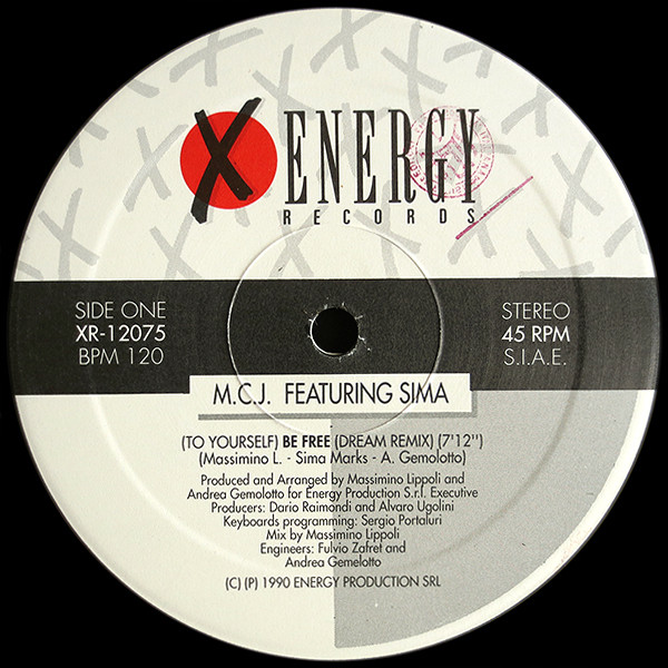 M.C.J. Featuring Sima - (To Yourself) Be Free (Remix) | X-Energy Records (XR-12075) - 3