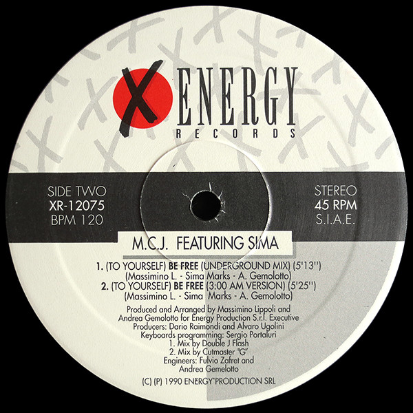 M.C.J. Featuring Sima - (To Yourself) Be Free (Remix) | X-Energy Records (XR-12075) - 4