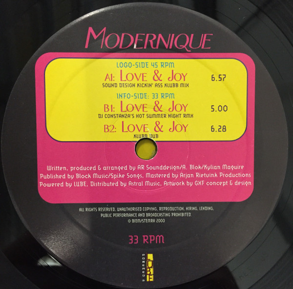 Modernique - Love & Joy | Tune (TUNE 002) - 2