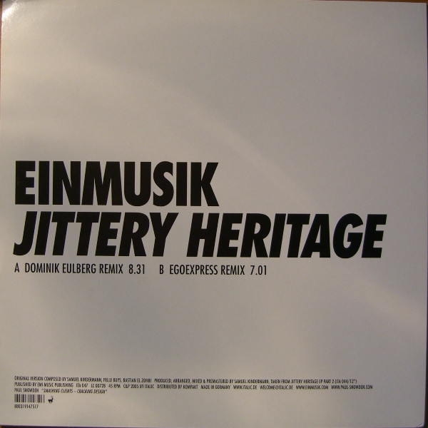 Einmusik - Jittery Heritage Remixes | Italic (ITA 047)